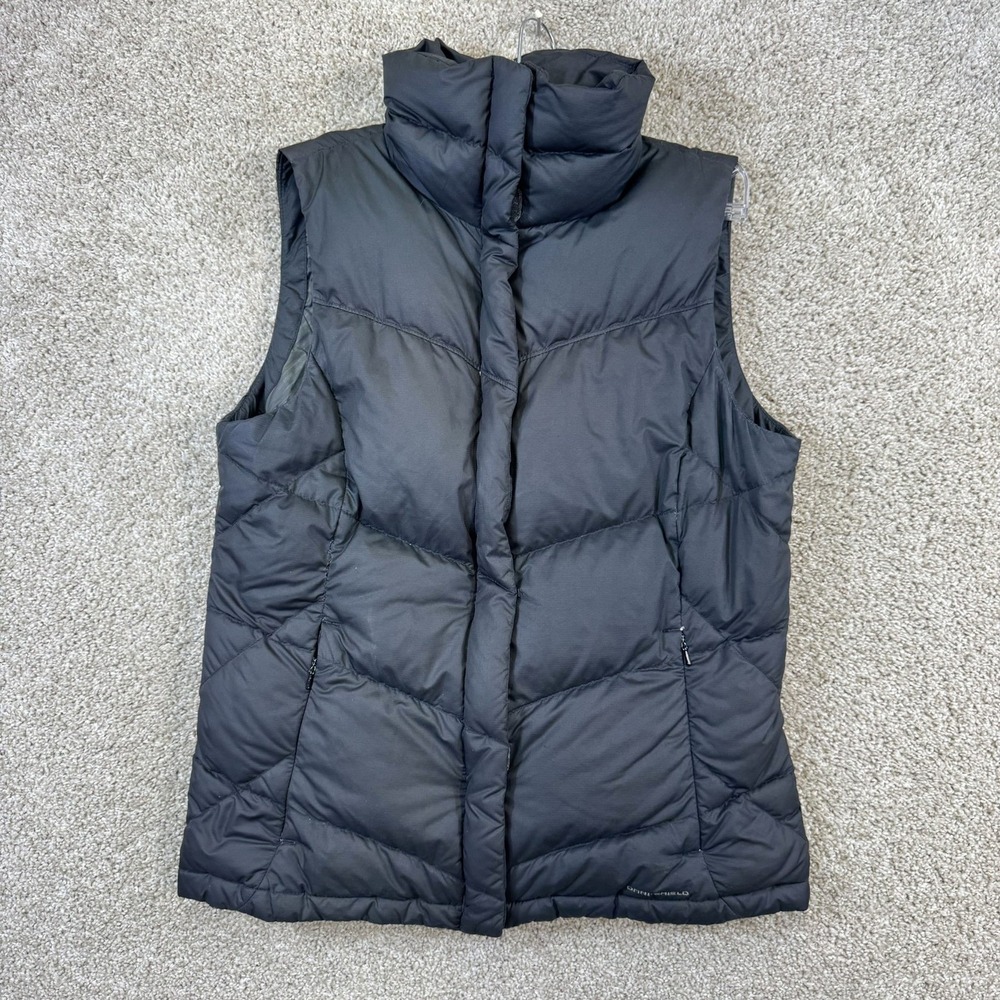 Columbia Puffer Vest Women Medium Black Down Fill Omni-Shield WL1021